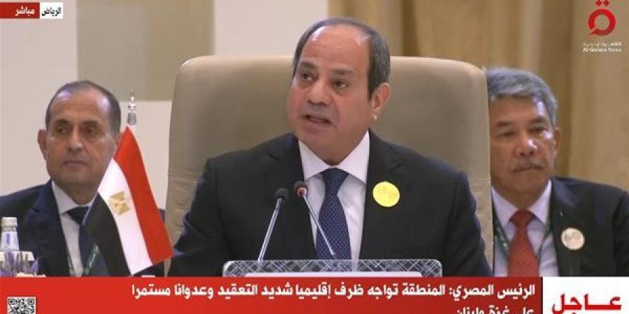 السيسي: ما يحدث من عدوان على الأراضى الفلسطينية واللبنانية يضع النظام الدولى على المحك - نبأ العرب